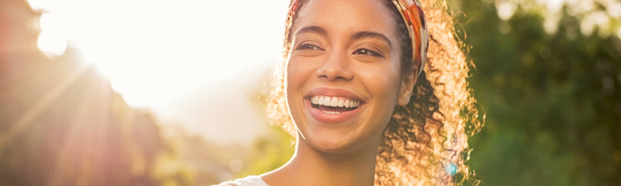 Woman smiling in the sun